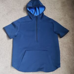 Under Armour Blue Athletic Hoodie Shory Sleeve Sz XL